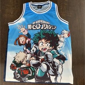 My Hero Academia Deku Todoroki Uraraka Plus Ultra Jersey/Tank Shirt Mens Size M